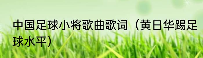 中国足球小将歌曲歌词（黄日华踢足球水平）