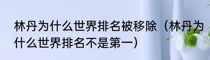 林丹为什么世界排名被移除（林丹为什么世界排名不是第一）