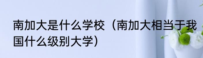 南加大是什么学校（南加大相当于我国什么级别大学）