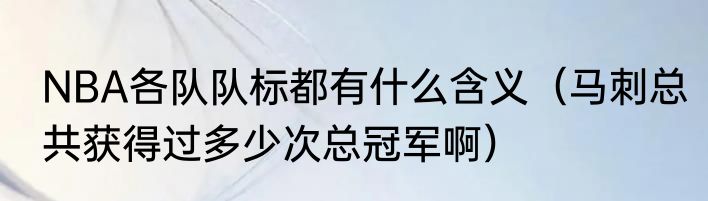 NBA各队队标都有什么含义（马刺总共获得过多少次总冠军啊）