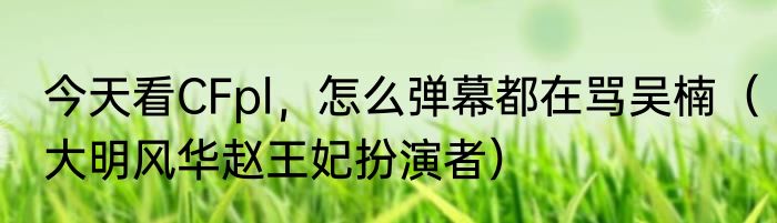 今天看CFpl，怎么弹幕都在骂吴楠（大明风华赵王妃扮演者）