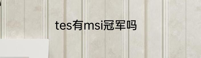tes有msi冠军吗