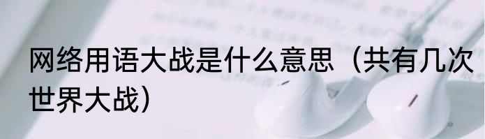 网络用语大战是什么意思（共有几次世界大战）