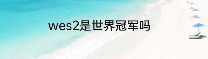 wes2是世界冠军吗
