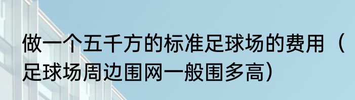 做一个五千方的标准足球场的费用（足球场周边围网一般围多高）