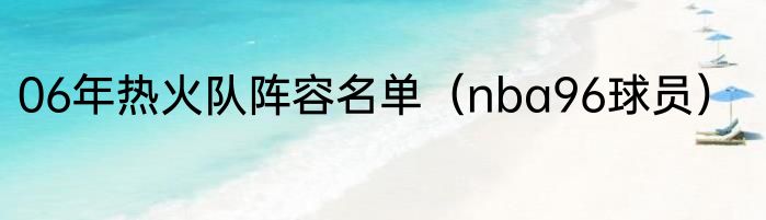 06年热火队阵容名单（nba96球员）