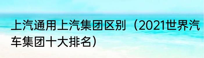 上汽通用上汽集团区别（2021世界汽车集团十大排名）