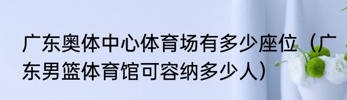广东奥体中心体育场有多少座位（广东男篮体育馆可容纳多少人）
