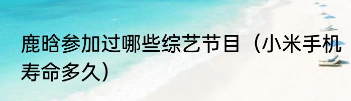 鹿晗参加过哪些综艺节目（小米手机寿命多久）