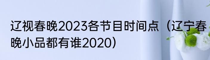 辽视春晚2023各节目时间点（辽宁春晚小品都有谁2020）
