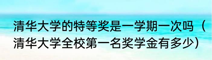 清华大学的特等奖是一学期一次吗（清华大学全校第一名奖学金有多少）