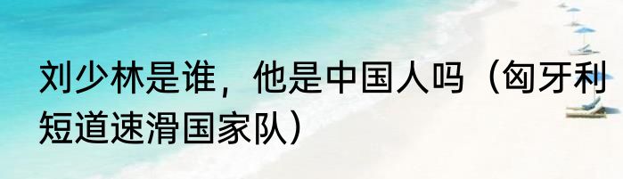 刘少林是谁，他是中国人吗（匈牙利短道速滑国家队）