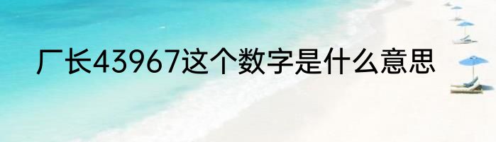 厂长43967这个数字是什么意思