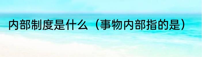 内部制度是什么（事物内部指的是）