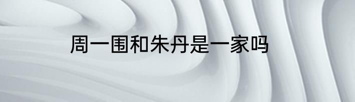 周一围和朱丹是一家吗