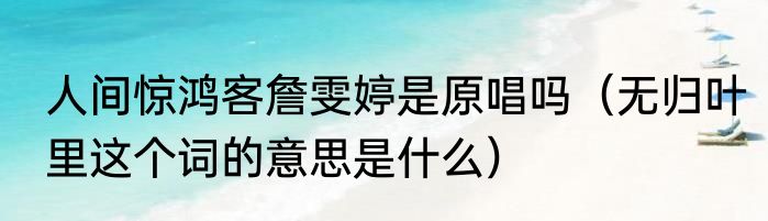 人间惊鸿客詹雯婷是原唱吗（无归叶里这个词的意思是什么）