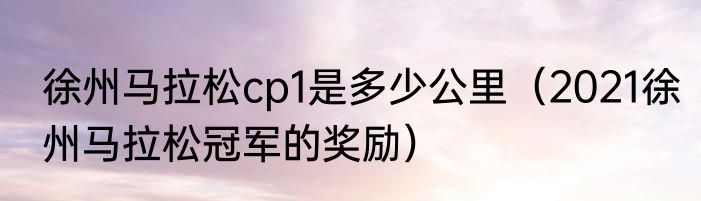 徐州马拉松cp1是多少公里（2021徐州马拉松冠军的奖励）