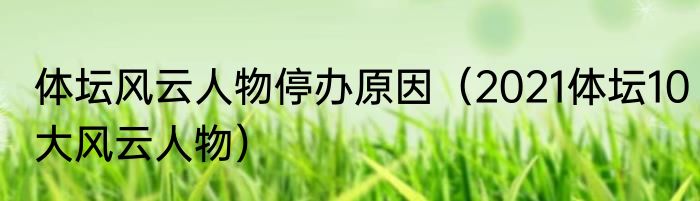 体坛风云人物停办原因（2021体坛10大风云人物）