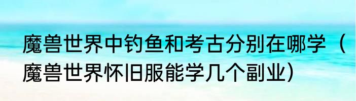 魔兽世界中钓鱼和考古分别在哪学（魔兽世界怀旧服能学几个副业）