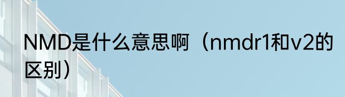 NMD是什么意思啊（nmdr1和v2的区别）
