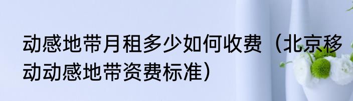 动感地带月租多少如何收费（北京移动动感地带资费标准）