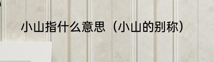 小山指什么意思（小山的别称）