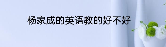 杨家成的英语教的好不好