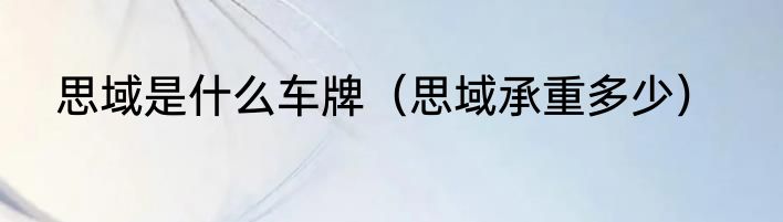 思域是什么车牌（思域承重多少）