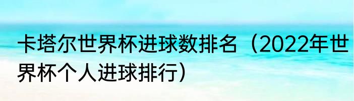 卡塔尔世界杯进球数排名（2022年世界杯个人进球排行）