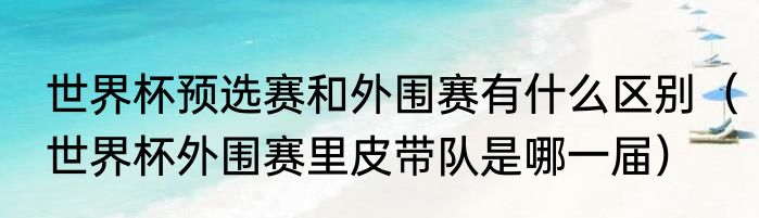 世界杯预选赛和外围赛有什么区别（世界杯外围赛里皮带队是哪一届）