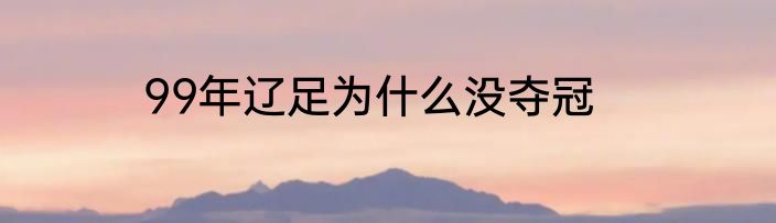 99年辽足为什么没夺冠