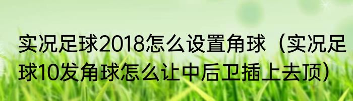 实况足球2018怎么设置角球（实况足球10发角球怎么让中后卫插上去顶）