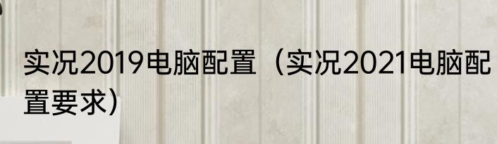 实况2019电脑配置（实况2021电脑配置要求）