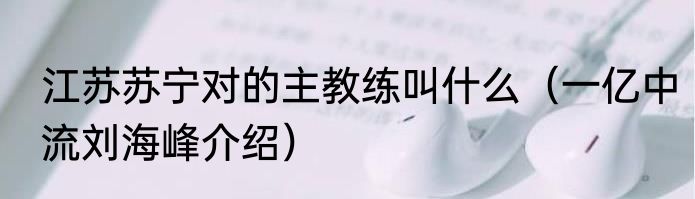 江苏苏宁对的主教练叫什么（一亿中流刘海峰介绍）