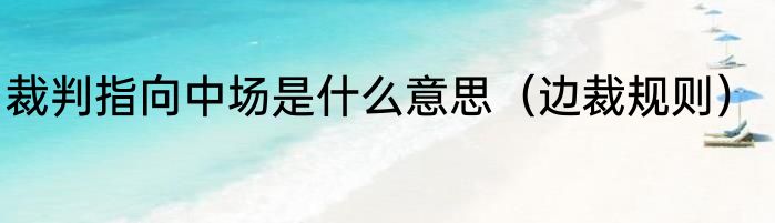 裁判指向中场是什么意思（边裁规则）