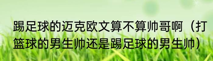 踢足球的迈克欧文算不算帅哥啊（打篮球的男生帅还是踢足球的男生帅）