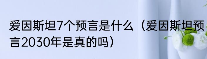 爱因斯坦7个预言是什么（爱因斯坦预言2030年是真的吗）