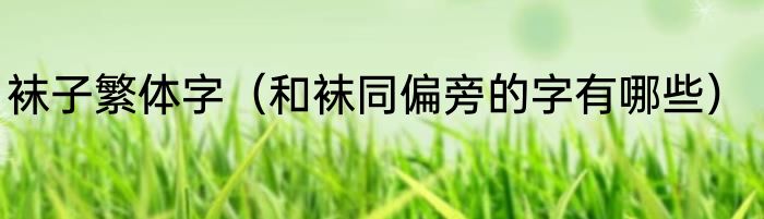 袜子繁体字（和袜同偏旁的字有哪些）