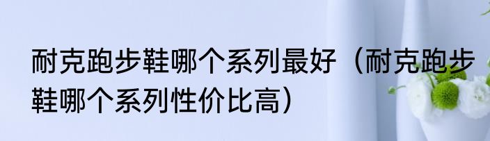 耐克跑步鞋哪个系列最好（耐克跑步鞋哪个系列性价比高）