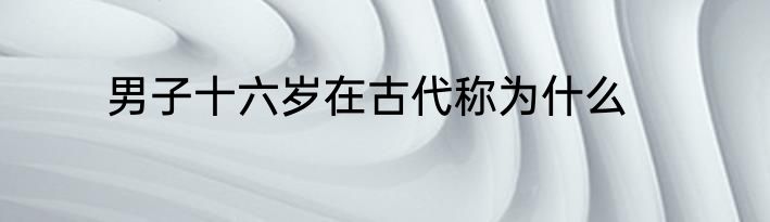 男子十六岁在古代称为什么