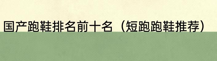 国产跑鞋排名前十名（短跑跑鞋推荐）