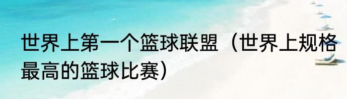 世界上第一个篮球联盟（世界上规格最高的篮球比赛）