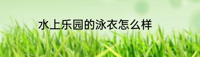 水上乐园的泳衣怎么样