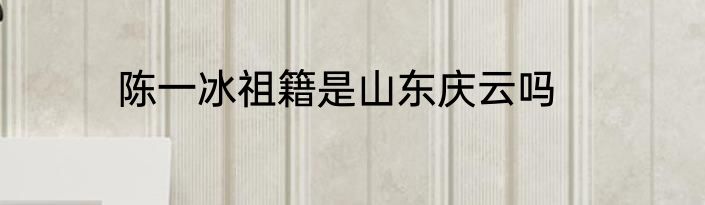陈一冰祖籍是山东庆云吗