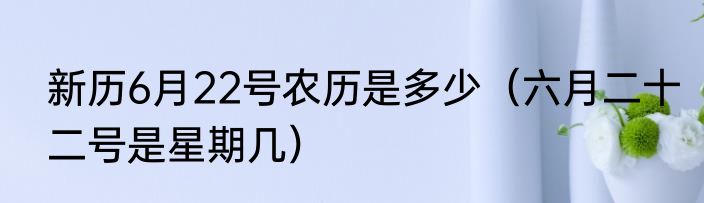 新历6月22号农历是多少（六月二十二号是星期几）