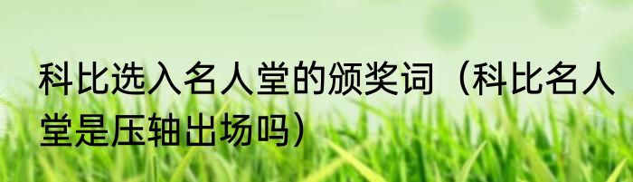 科比选入名人堂的颁奖词（科比名人堂是压轴出场吗）