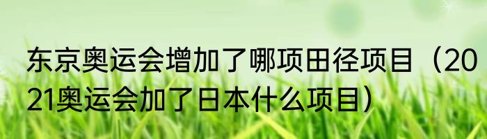 东京奥运会增加了哪项田径项目（2021奥运会加了日本什么项目）