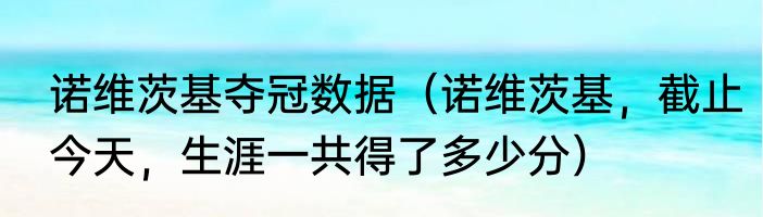 诺维茨基夺冠数据（诺维茨基，截止今天，生涯一共得了多少分）