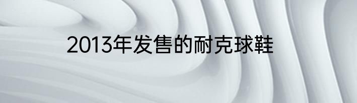 2013年发售的耐克球鞋