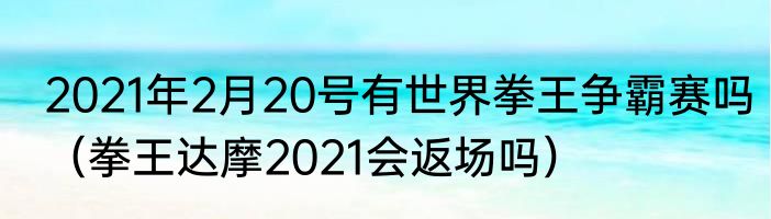 2021年2月20号有世界拳王争霸赛吗（拳王达摩2021会返场吗）